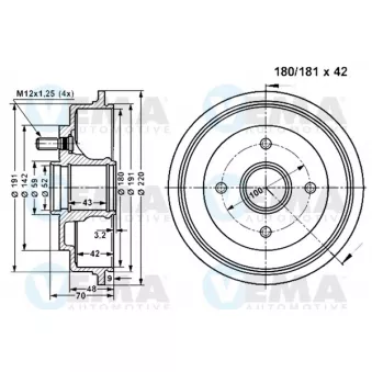 Tambour de frein VEMA 801189
