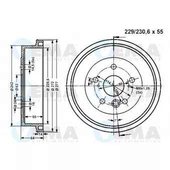 Tambour de frein VEMA 801211
