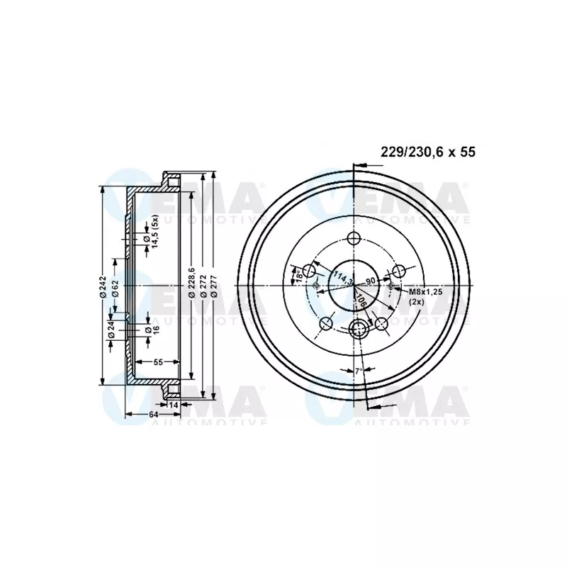 Tambour de frein VEMA 801211