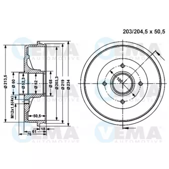 Tambour de frein VEMA 801218