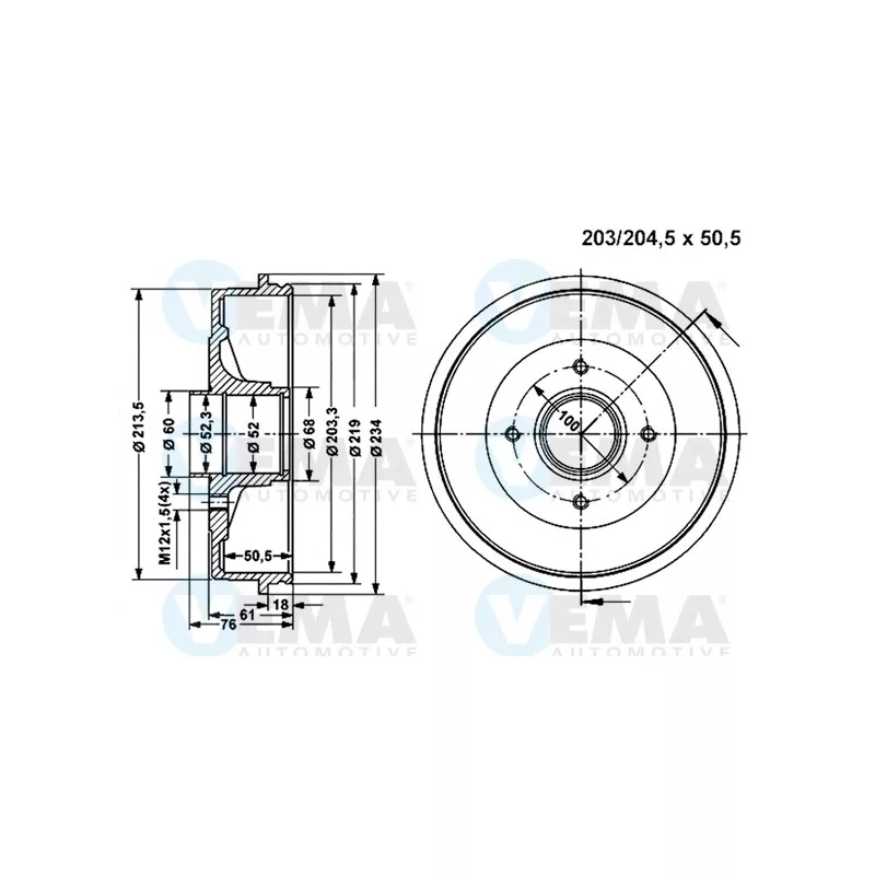 Tambour de frein VEMA 801218