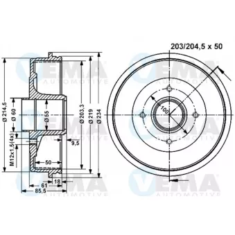 Tambour de frein VEMA 801219