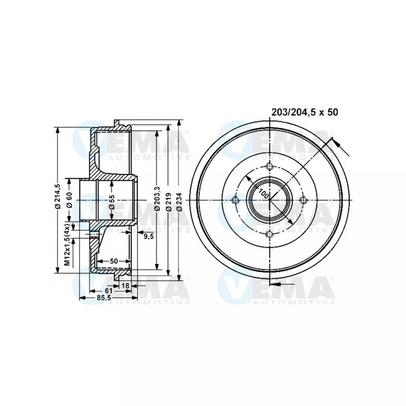 Tambour de frein VEMA 801219