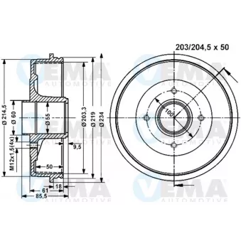 Tambour de frein VEMA 801220