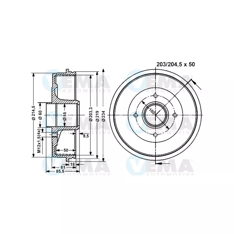 Tambour de frein VEMA 801220