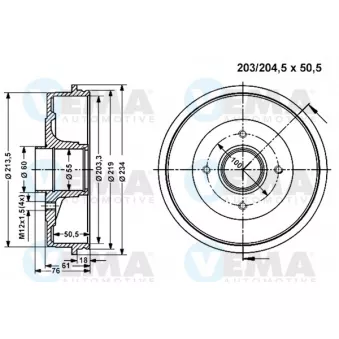 Tambour de frein VEMA 801221