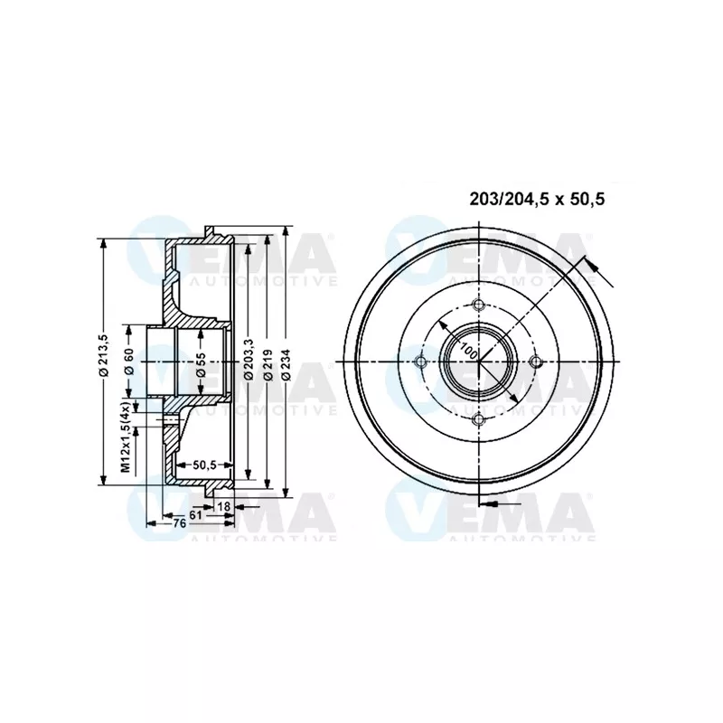 Tambour de frein VEMA 801221