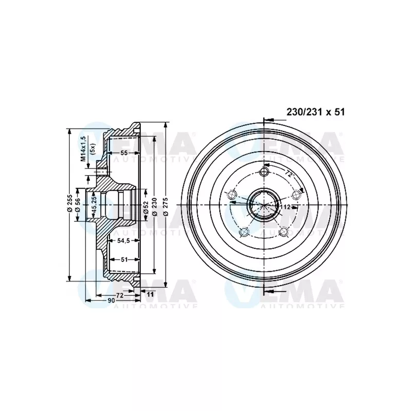 Tambour de frein VEMA 801231