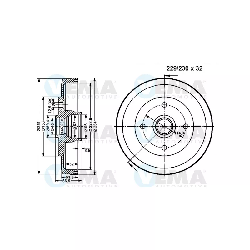 Tambour de frein VEMA 801255