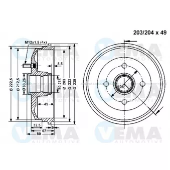 Tambour de frein VEMA 801268