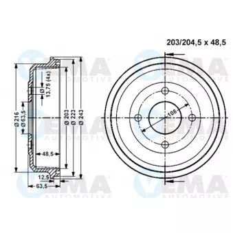 Tambour de frein VEMA 801269