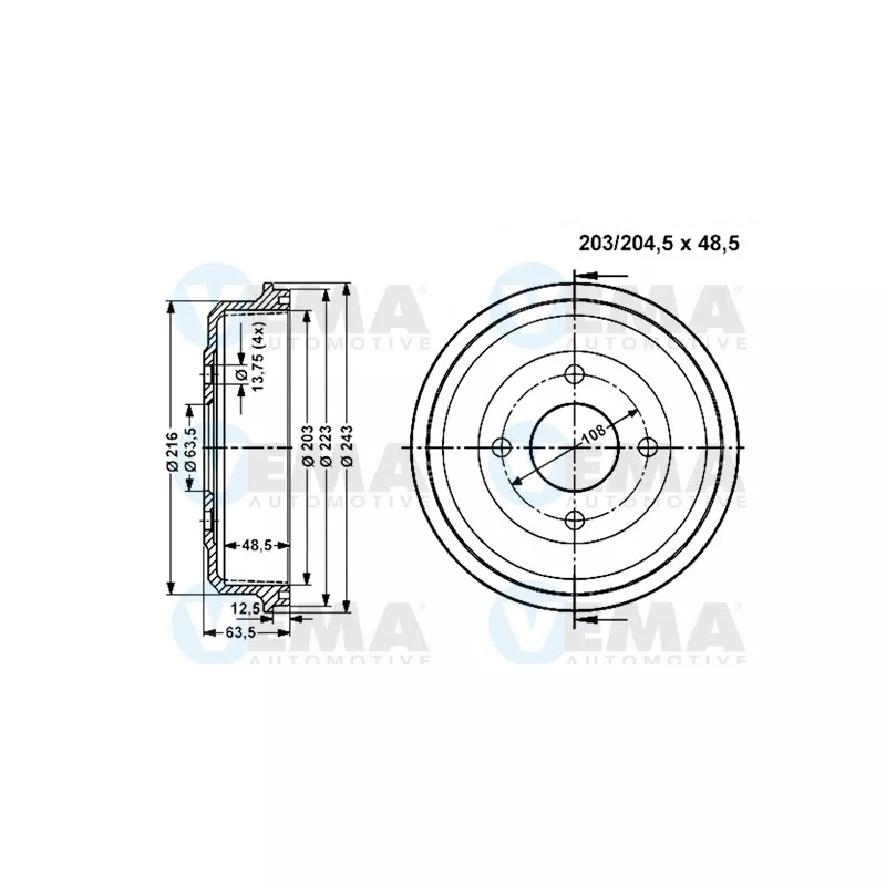 Tambour de frein VEMA 801269