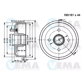 Tambour de frein VEMA 801270