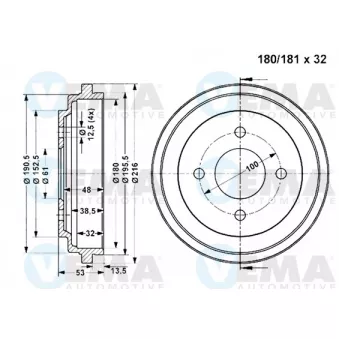 Tambour de frein VEMA 801295