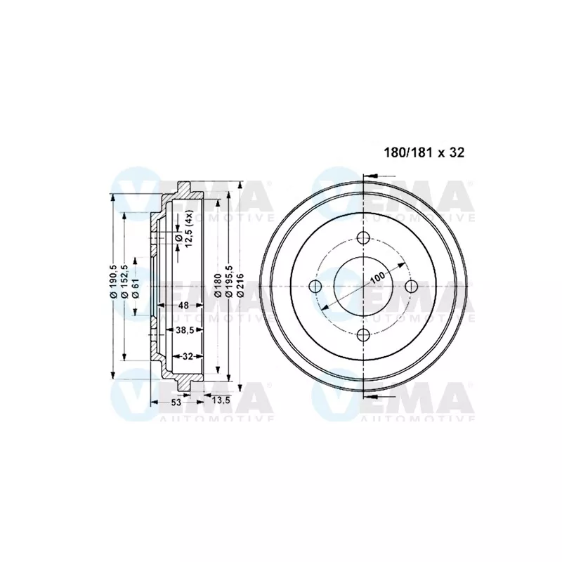 Tambour de frein VEMA 801295