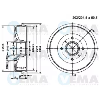 Tambour de frein VEMA 801312