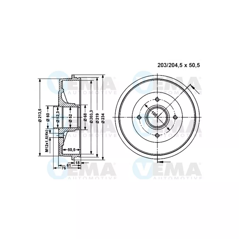 Tambour de frein VEMA 801312