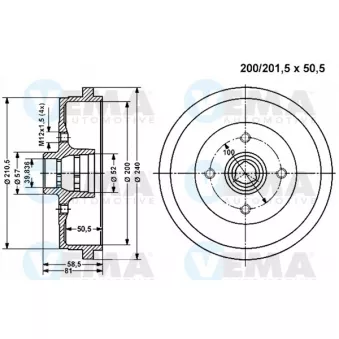 Tambour de frein VEMA 801321
