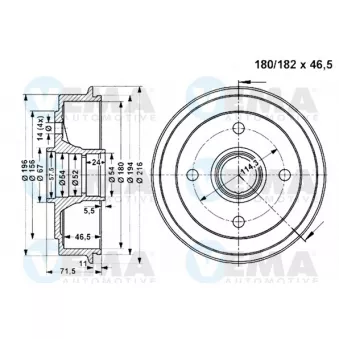 Tambour de frein VEMA 801328