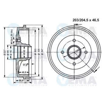 Tambour de frein VEMA 801336
