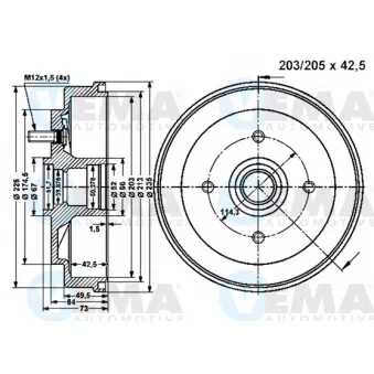 Tambour de frein VEMA 801341