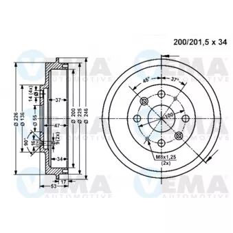 Tambour de frein VEMA 801355