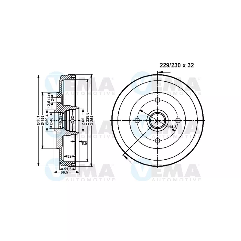 Tambour de frein VEMA 801356