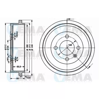 Tambour de frein VEMA 801389