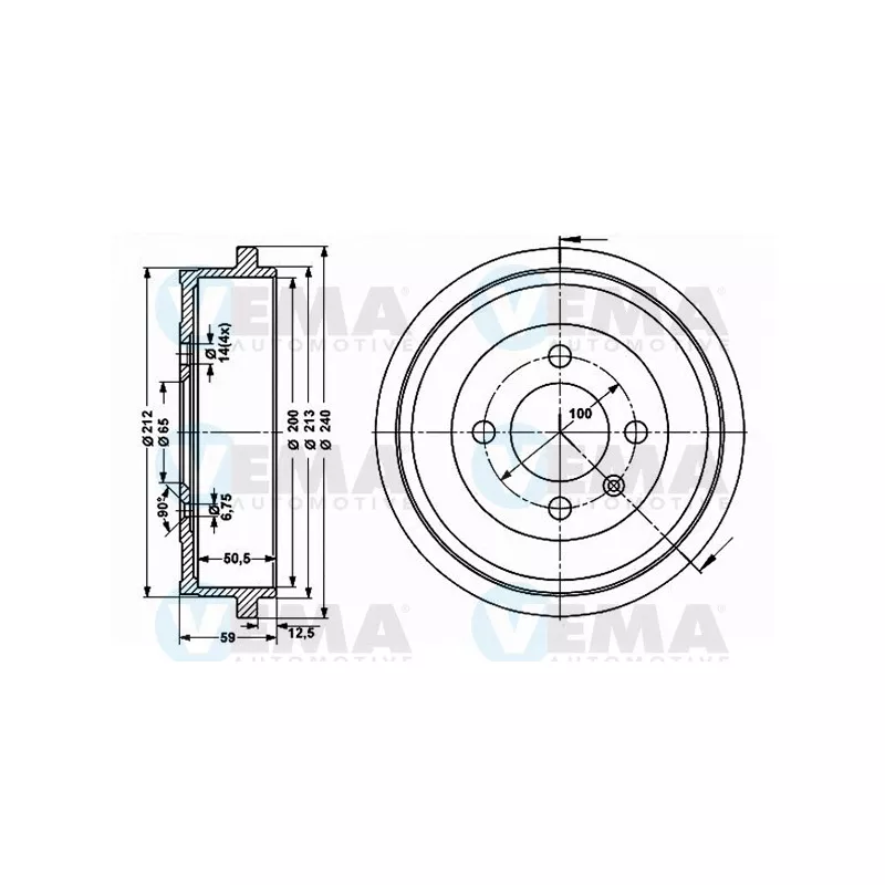 Tambour de frein VEMA 801389