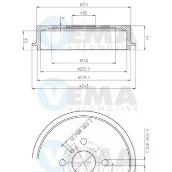 Tambour de frein VEMA 801500