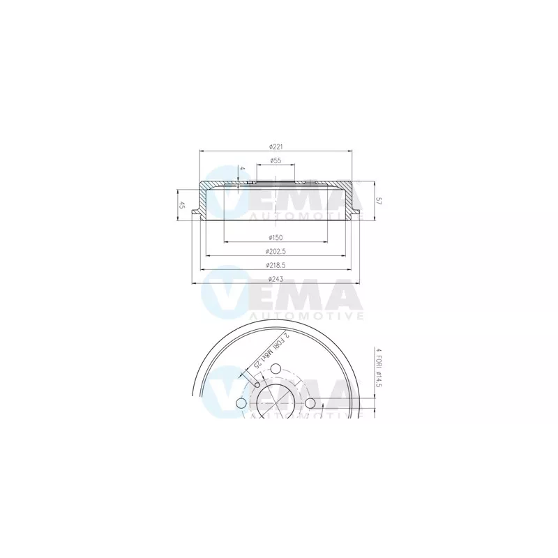 Tambour de frein VEMA 801500