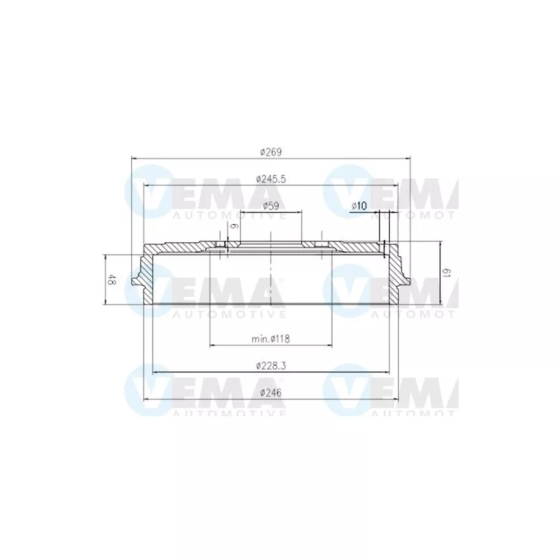 Tambour de frein VEMA 801502