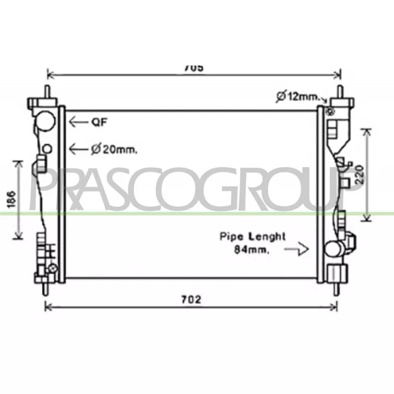 Radiateur, refroidissement du moteur PRASCO AA344R002