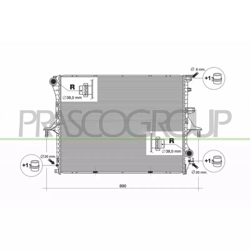 Radiateur, refroidissement du moteur PRASCO AD830R002