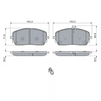 Jeu de 4 plaquettes de frein avant BOSCH 0 986 460 035