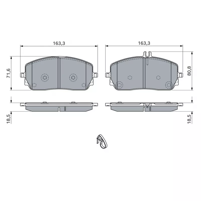 Jeu de 4 plaquettes de frein avant BOSCH 0 986 460 035