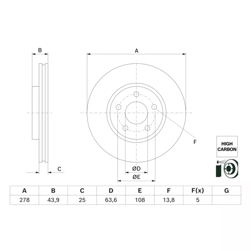 Jeu de 2 disques de frein avant BOSCH 0 986 479 H66