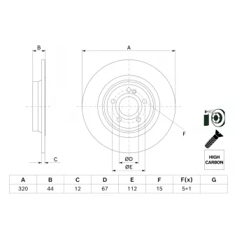 Jeu de 2 disques de frein arrière BOSCH 0 986 479 F13