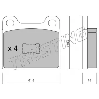 Jeu de 4 plaquettes de frein avant TRUSTING 011.0