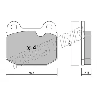 Jeu de 4 plaquettes de frein avant TRUSTING 015.3