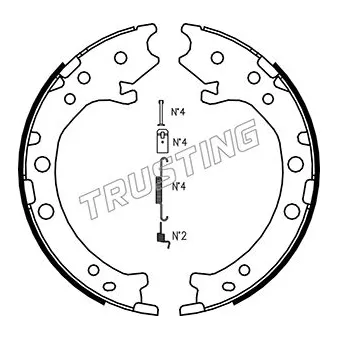 Jeu de mâchoires de frein, frein de stationnement TRUSTING 044.026K