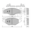 Jeu de 4 plaquettes de frein avant TRUSTING 047.0K - Visuel 1
