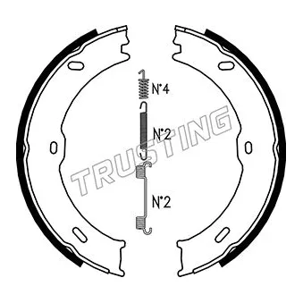 Jeu de mâchoires de frein, frein de stationnement TRUSTING 052.133K