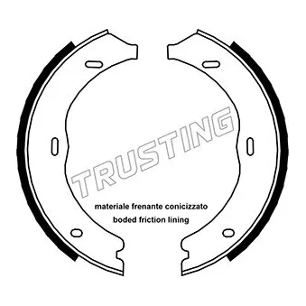 Jeu de mâchoires de frein, frein de stationnement TRUSTING 052.135