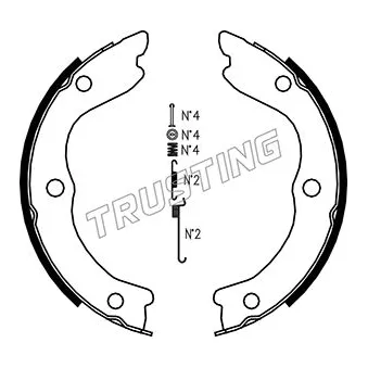 Jeu de mâchoires de frein, frein de stationnement TRUSTING 067.196K