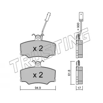 Jeu de 4 plaquettes de frein avant TRUSTING 078.0