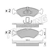 Jeu de 4 plaquettes de frein avant TRUSTING 095.0 - Visuel 1