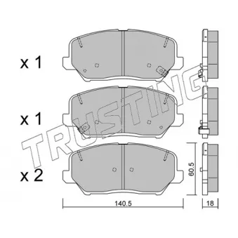 Jeu de 4 plaquettes de frein avant TRUSTING 1013.0