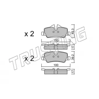 Jeu de 4 plaquettes de frein arrière TRUSTING 1038.0