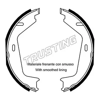 Jeu de mâchoires de frein, frein de stationnement TRUSTING 127.275